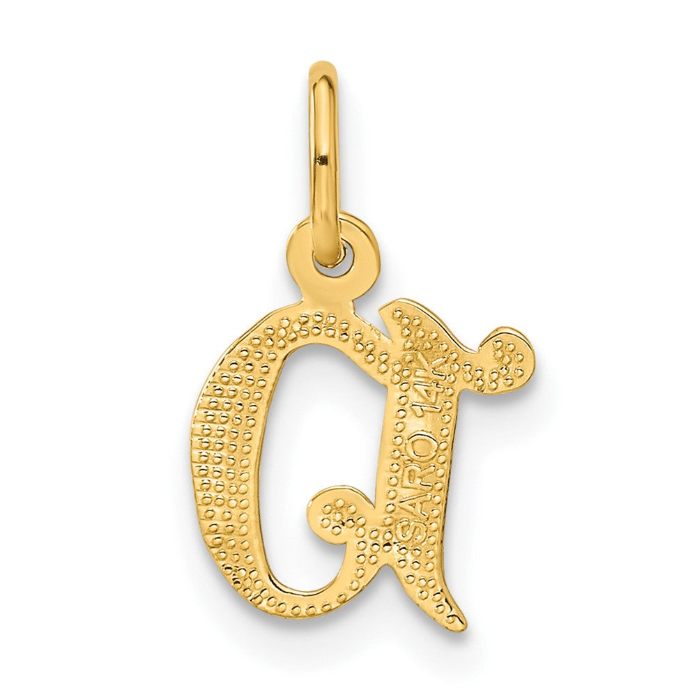 Alternate view of the 14k Yellow Gold, Isabelle Collection, Mini Letter D Initial Charm by The Black Bow Jewelry Co.