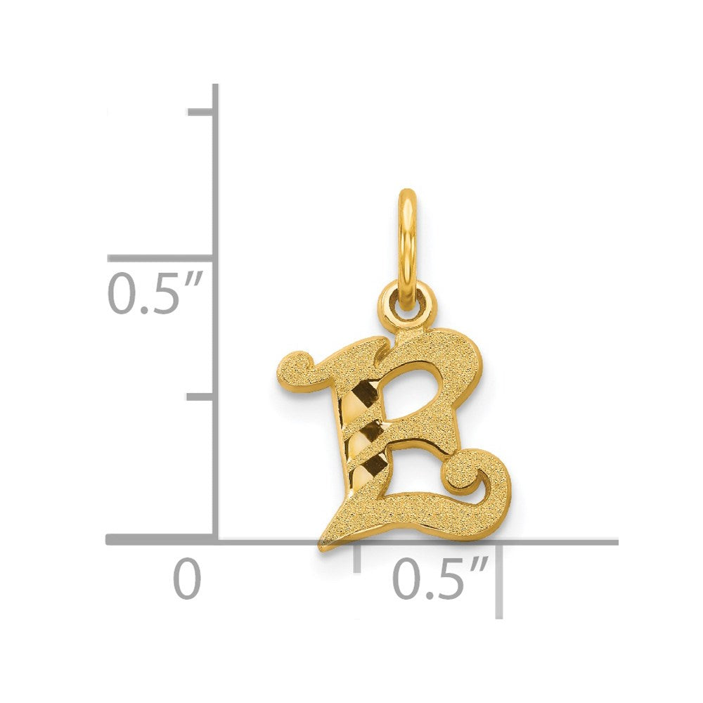 Alternate view of the 14k Yellow Gold, Isabelle Collection, Mini Letter E Initial Charm by The Black Bow Jewelry Co.