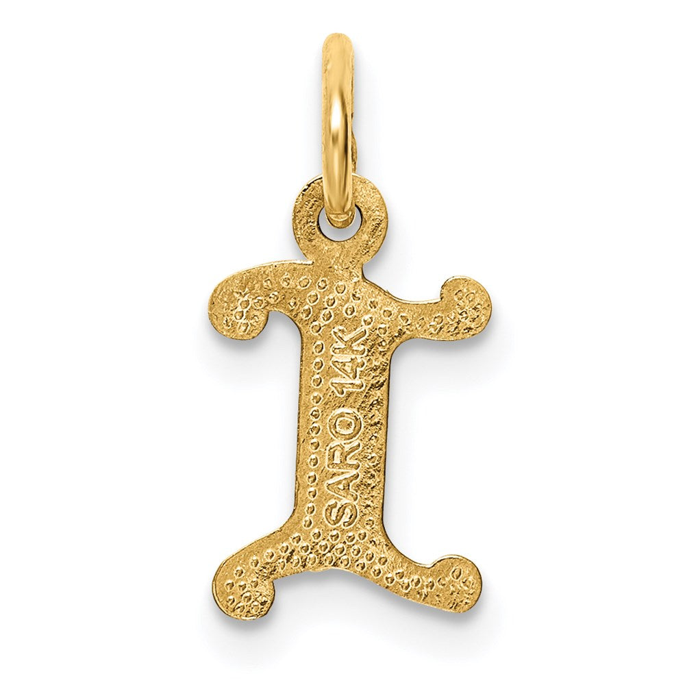 Alternate view of the 14k Yellow Gold, Isabelle Collection, Mini Letter I Initial Charm by The Black Bow Jewelry Co.