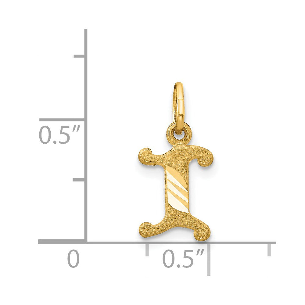 Alternate view of the 14k Yellow Gold, Isabelle Collection, Mini Letter I Initial Charm by The Black Bow Jewelry Co.