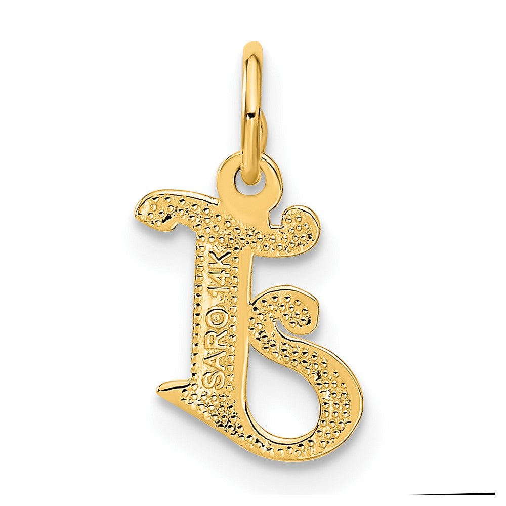 Alternate view of the 14k Yellow Gold, Isabelle Collection, Mini Letter J Initial Charm by The Black Bow Jewelry Co.