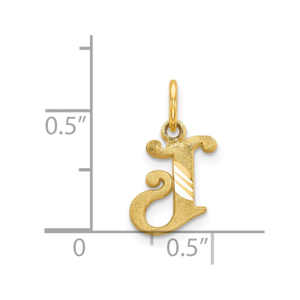 Alternate view of the 14k Yellow Gold, Isabelle Collection, Mini Letter J Initial Charm by The Black Bow Jewelry Co.