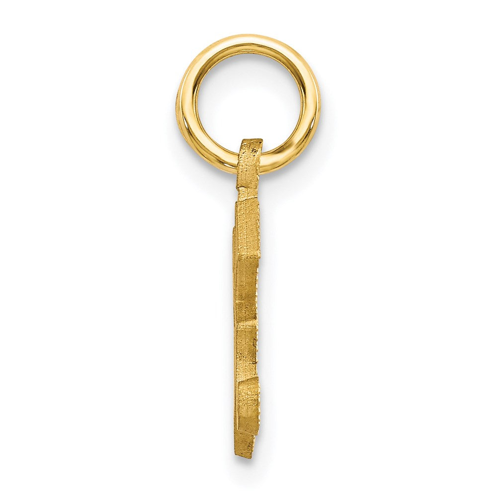 Alternate view of the 14k Yellow Gold, Isabelle Collection, Mini Letter K Initial Charm by The Black Bow Jewelry Co.