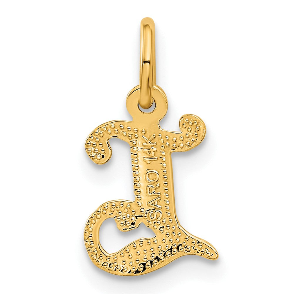 Alternate view of the 14k Yellow Gold, Isabelle Collection, Mini Letter L Initial Charm by The Black Bow Jewelry Co.