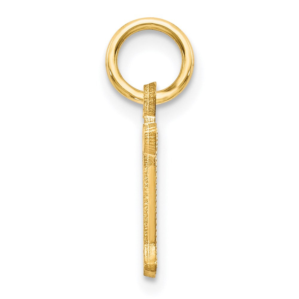 Alternate view of the 14k Yellow Gold, Isabelle Collection, Mini Letter N Initial Charm by The Black Bow Jewelry Co.