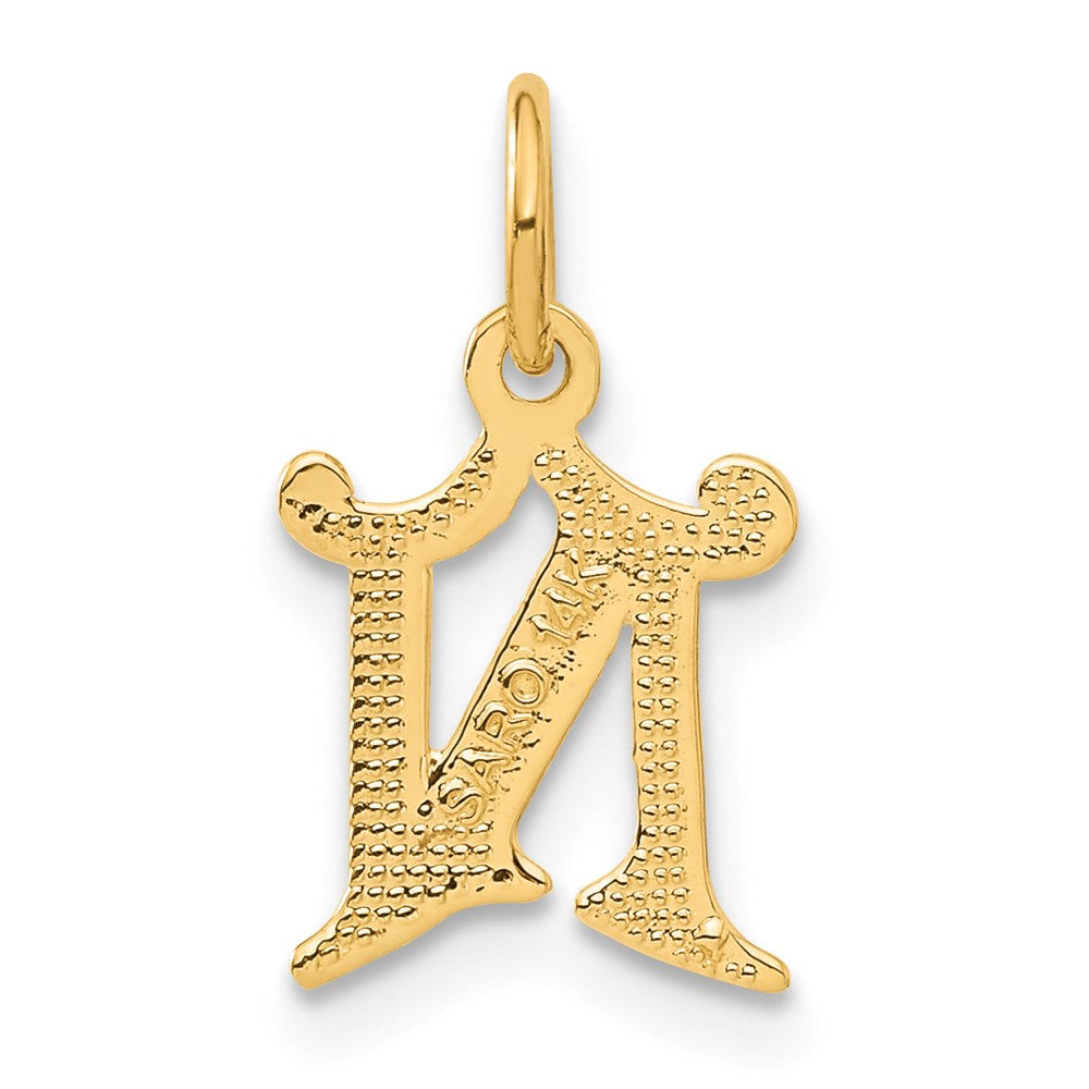 Alternate view of the 14k Yellow Gold, Isabelle Collection, Mini Letter N Initial Charm by The Black Bow Jewelry Co.