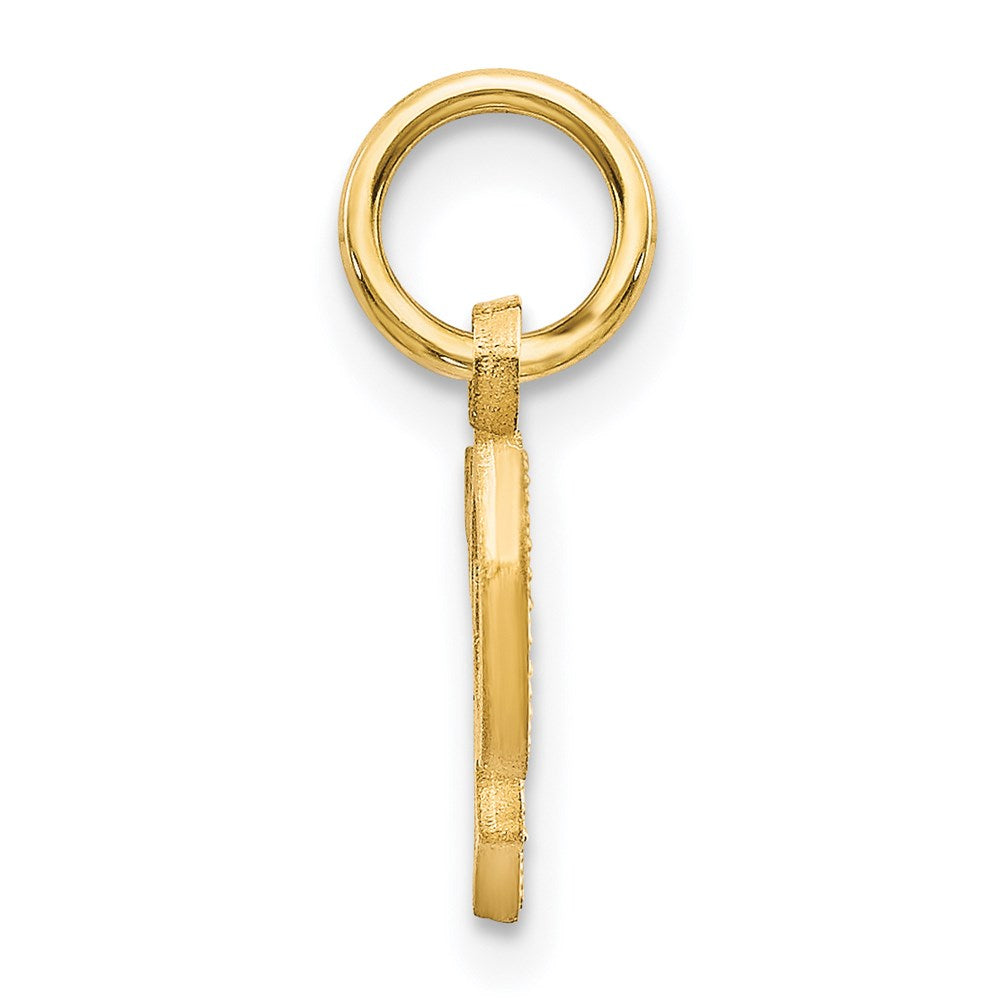 Alternate view of the 14k Yellow Gold, Isabelle Collection, Mini Letter P Initial Charm by The Black Bow Jewelry Co.