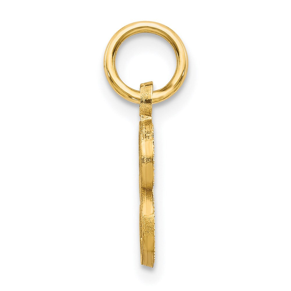 Alternate view of the 14k Yellow Gold, Isabelle Collection, Mini Letter S Initial Charm by The Black Bow Jewelry Co.