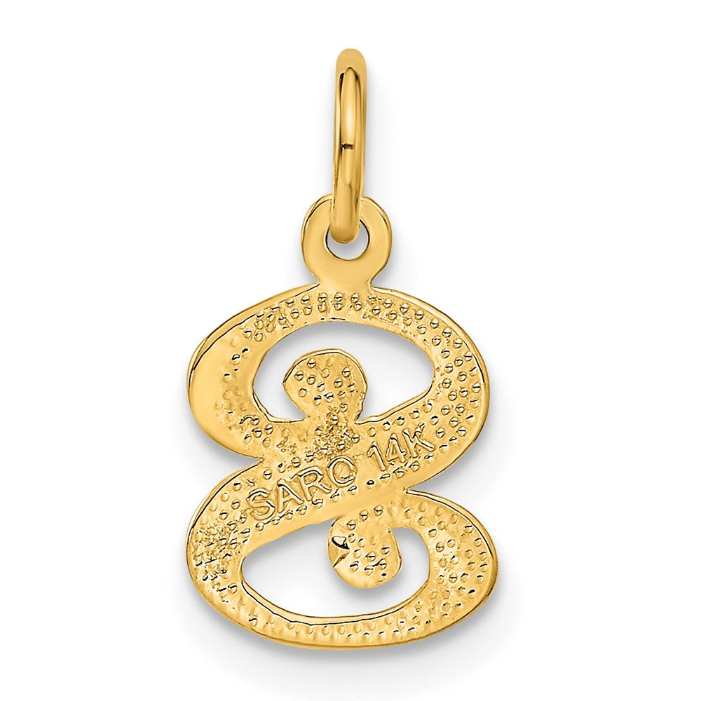 Alternate view of the 14k Yellow Gold, Isabelle Collection, Mini Letter S Initial Charm by The Black Bow Jewelry Co.