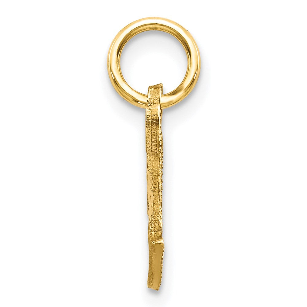 Alternate view of the 14k Yellow Gold, Isabelle Collection, Mini Letter T Initial Charm by The Black Bow Jewelry Co.