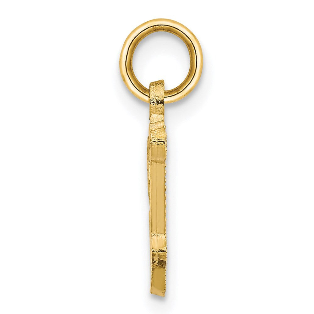 Alternate view of the 14k Yellow Gold, Isabelle Collection, Mini Letter V Initial Charm by The Black Bow Jewelry Co.