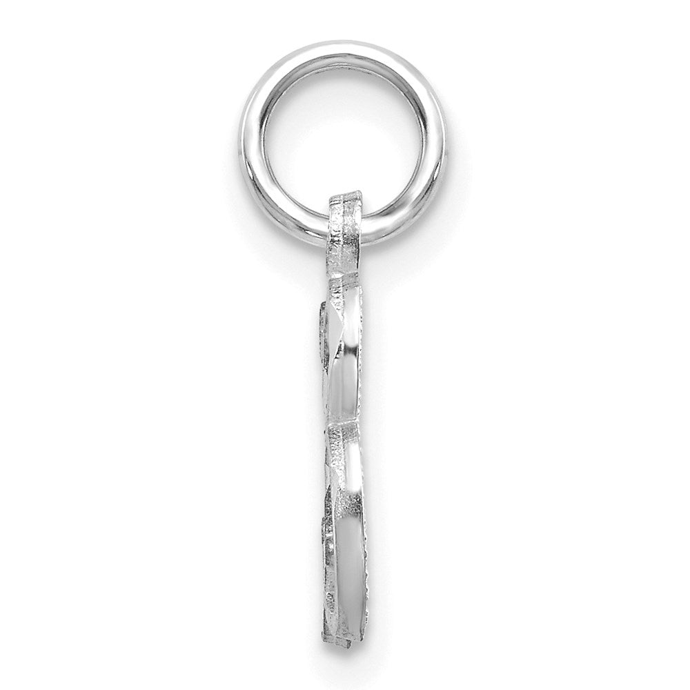 Alternate view of the 14k White Gold, Isabelle Collection, Mini Letter B Initial Charm by The Black Bow Jewelry Co.