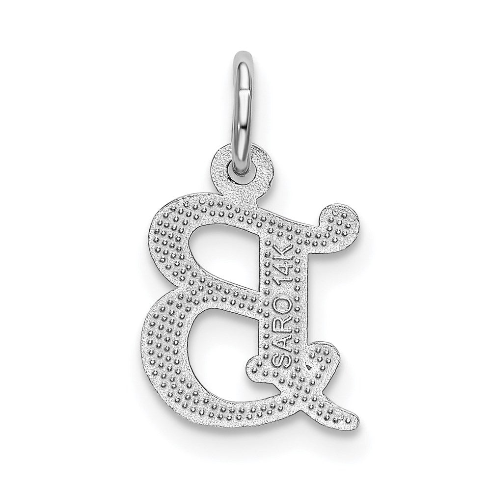 Alternate view of the 14k White Gold, Isabelle Collection, Mini Letter B Initial Charm by The Black Bow Jewelry Co.