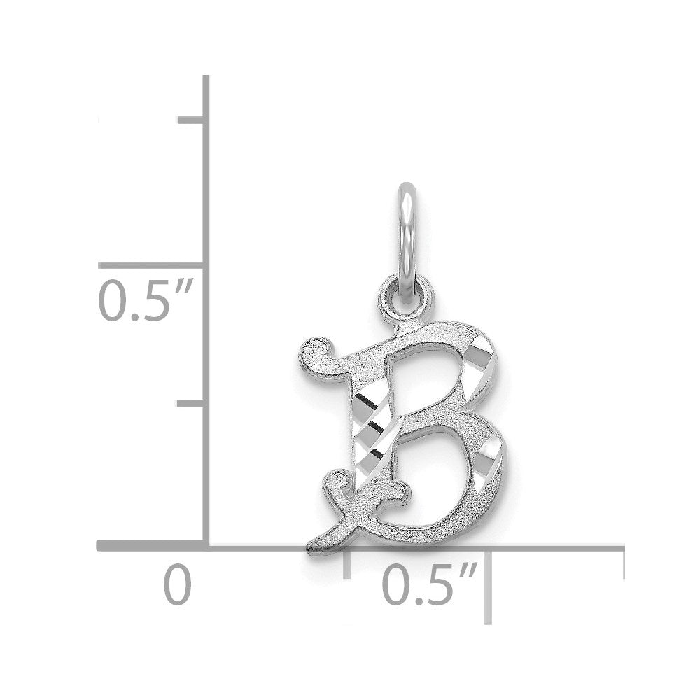 Alternate view of the 14k White Gold, Isabelle Collection, Mini Letter B Initial Charm by The Black Bow Jewelry Co.