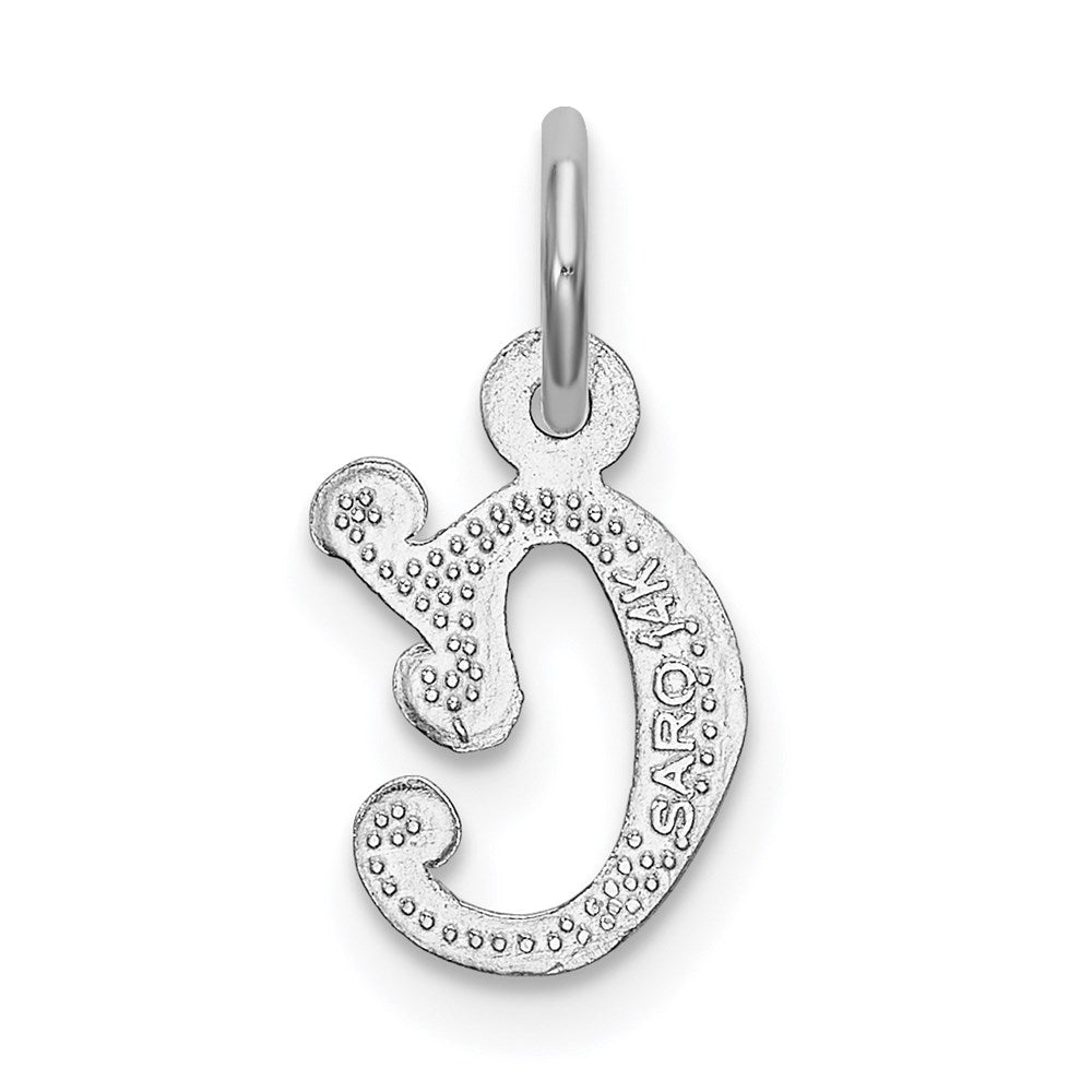 Alternate view of the 14k White Gold, Isabelle Collection, Mini Letter C Initial Charm by The Black Bow Jewelry Co.