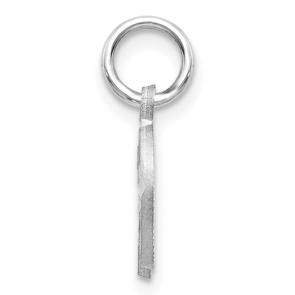 Alternate view of the 14k White Gold, Isabelle Collection, Mini Letter D Initial Charm by The Black Bow Jewelry Co.