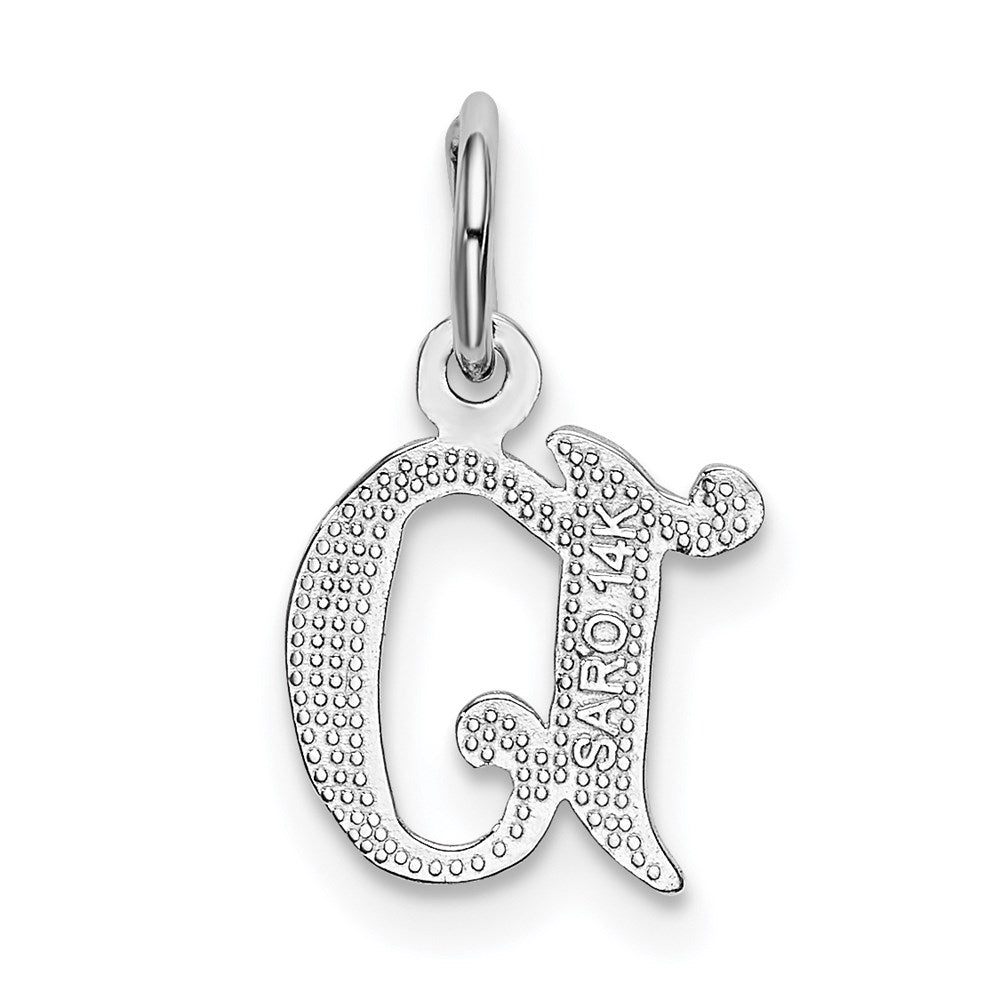 Alternate view of the 14k White Gold, Isabelle Collection, Mini Letter D Initial Charm by The Black Bow Jewelry Co.