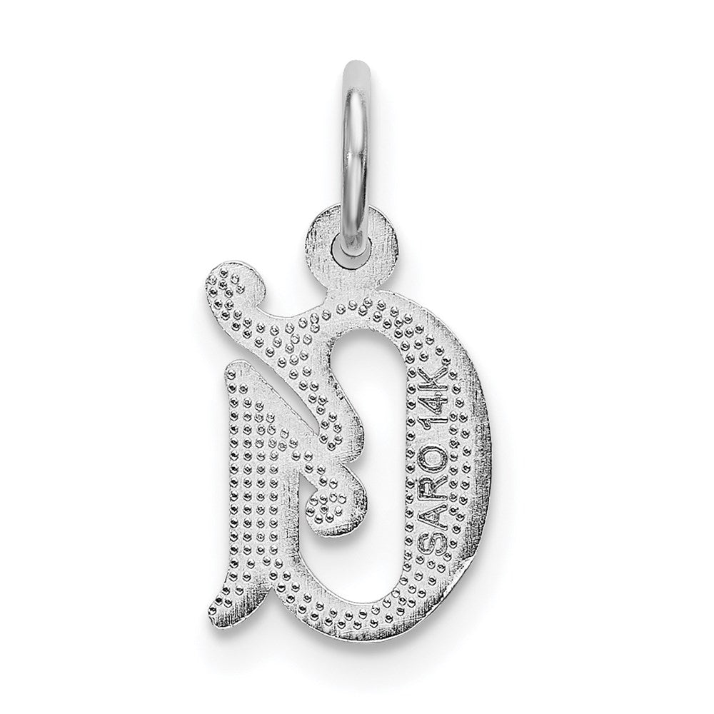 Alternate view of the 14k White Gold, Isabelle Collection, Mini Letter G Initial Charm by The Black Bow Jewelry Co.