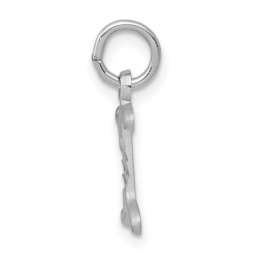 Alternate view of the 14k White Gold, Isabelle Collection, Mini Letter I Initial Charm by The Black Bow Jewelry Co.