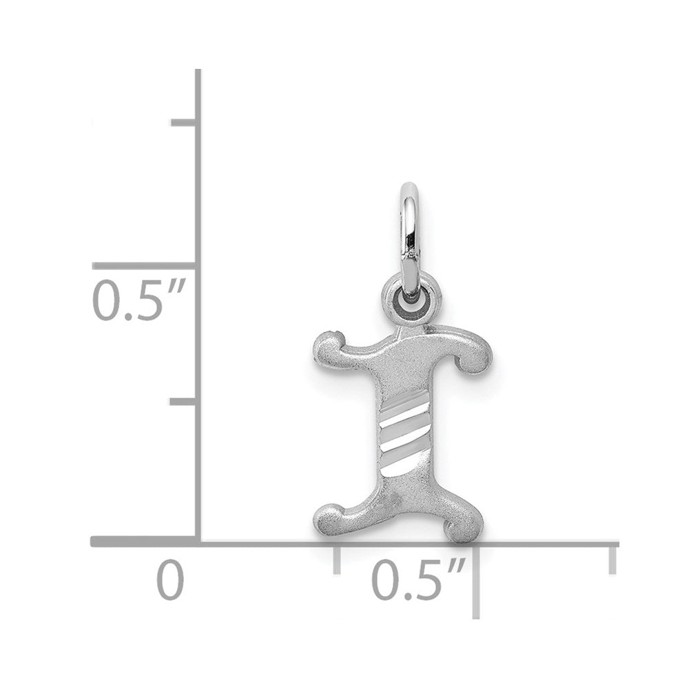 Alternate view of the 14k White Gold, Isabelle Collection, Mini Letter I Initial Charm by The Black Bow Jewelry Co.