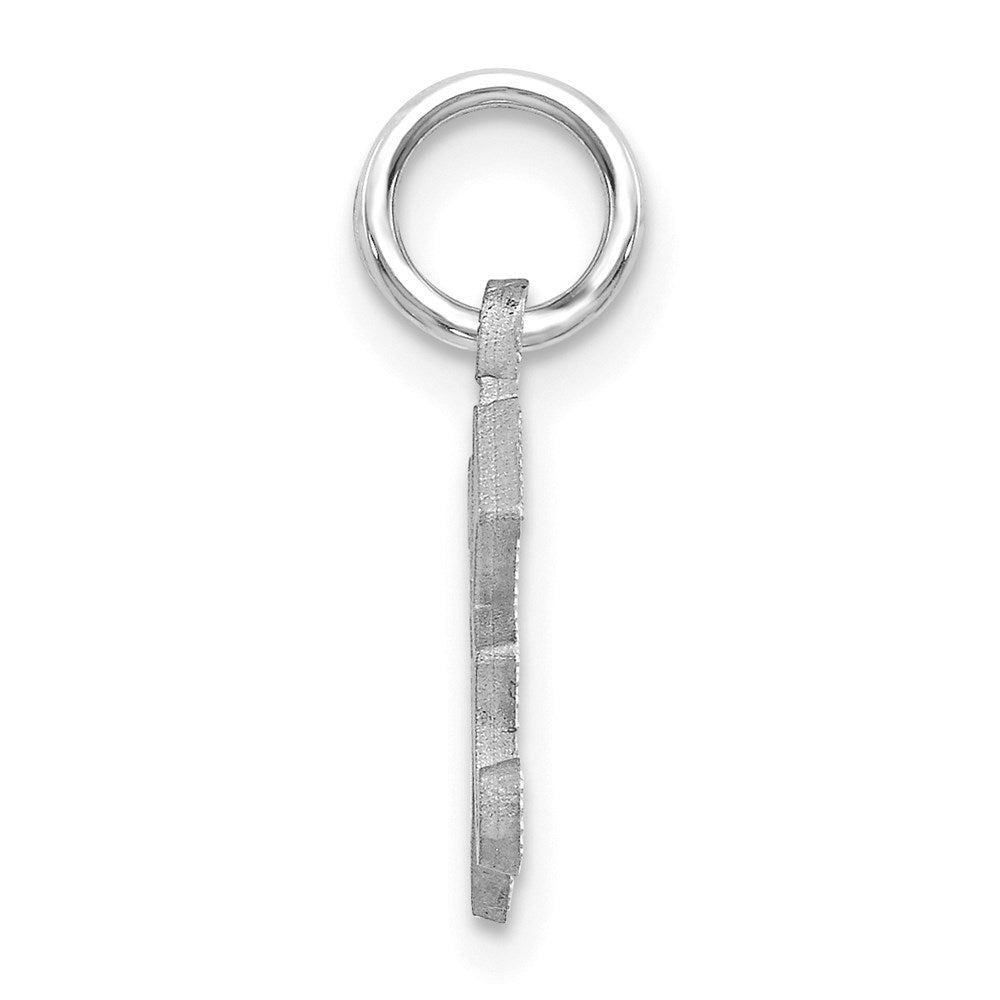 Alternate view of the 14k White Gold, Isabelle Collection, Mini Letter K Initial Charm by The Black Bow Jewelry Co.