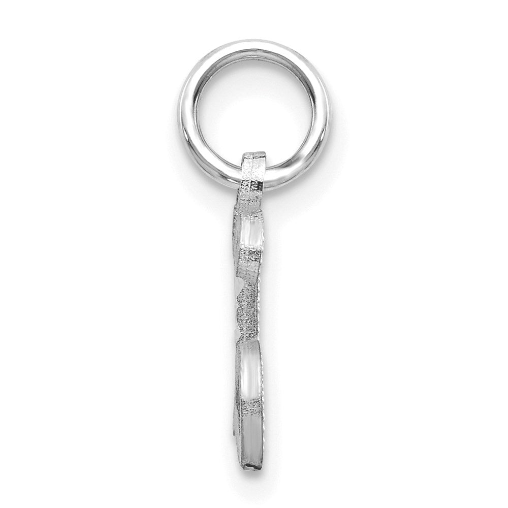 Alternate view of the 14k White Gold, Isabelle Collection, Mini Letter L Initial Charm by The Black Bow Jewelry Co.