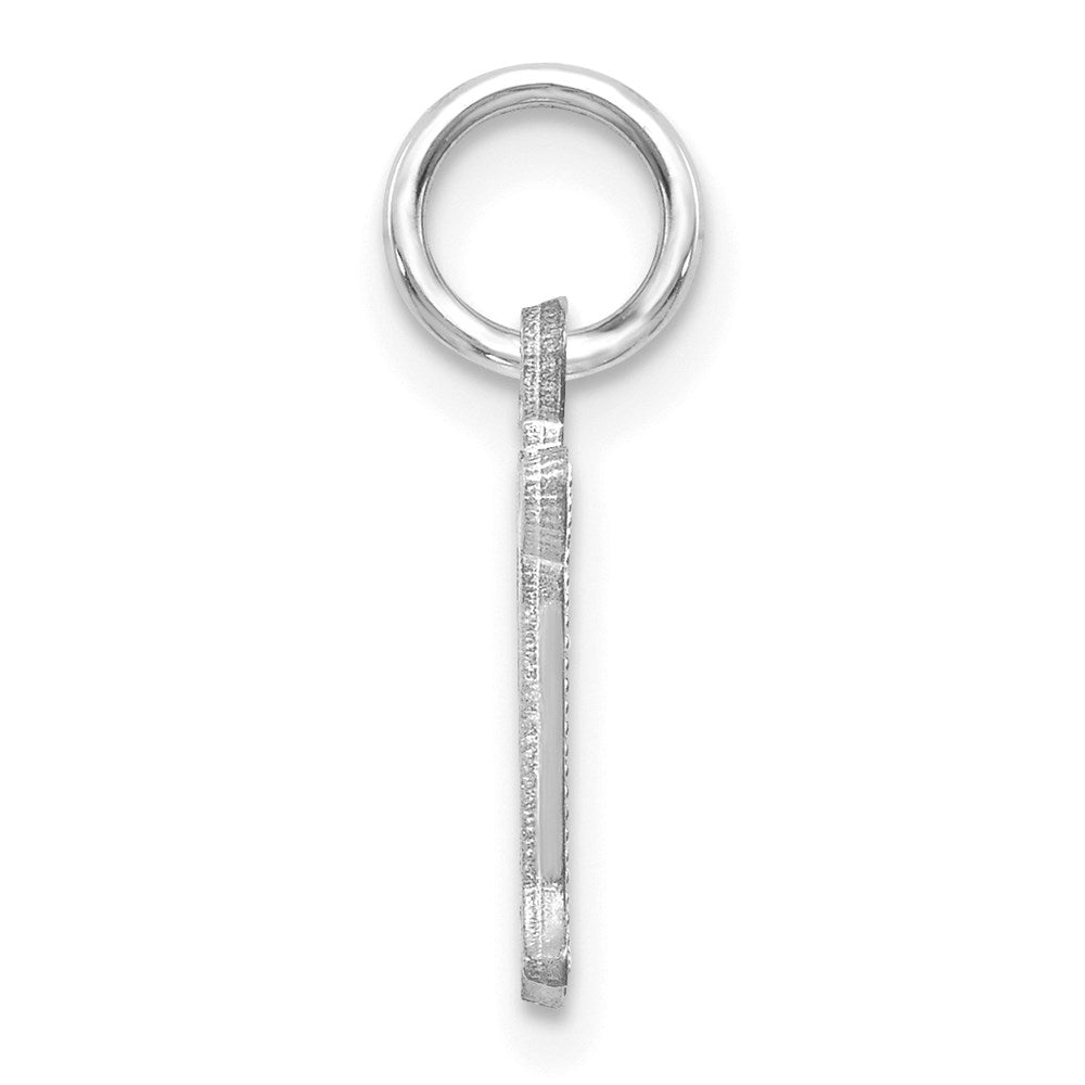 Alternate view of the 14k White Gold, Isabelle Collection, Mini Letter N Initial Charm by The Black Bow Jewelry Co.