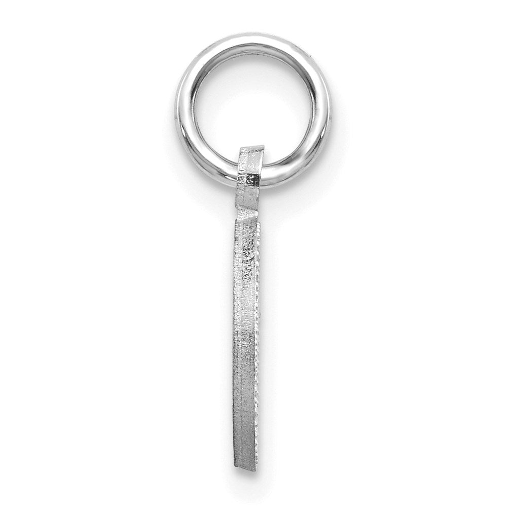 Alternate view of the 14k White Gold, Isabelle Collection, Mini Letter O Initial Charm by The Black Bow Jewelry Co.