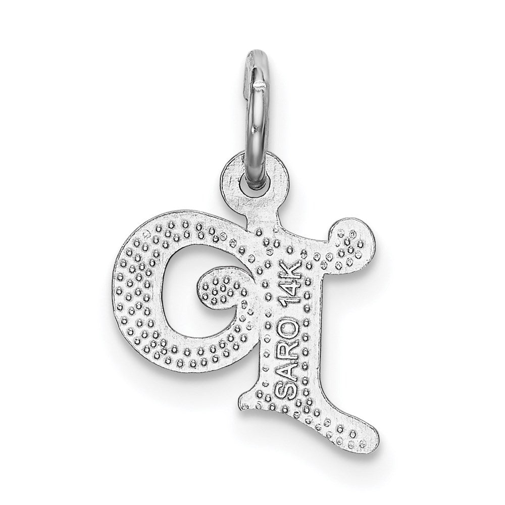 Alternate view of the 14k White Gold, Isabelle Collection, Mini Letter P Initial Charm by The Black Bow Jewelry Co.