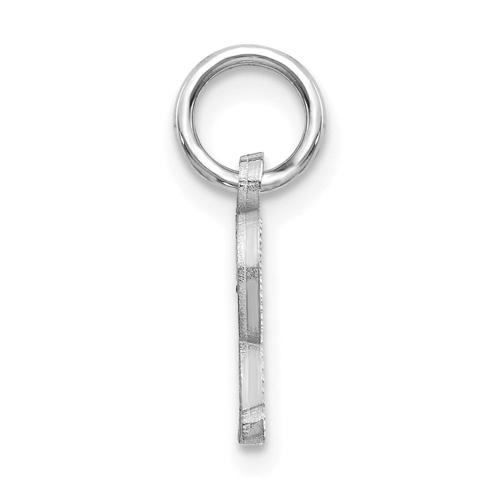 Alternate view of the 14k White Gold, Isabelle Collection, Mini Letter R Initial Charm by The Black Bow Jewelry Co.