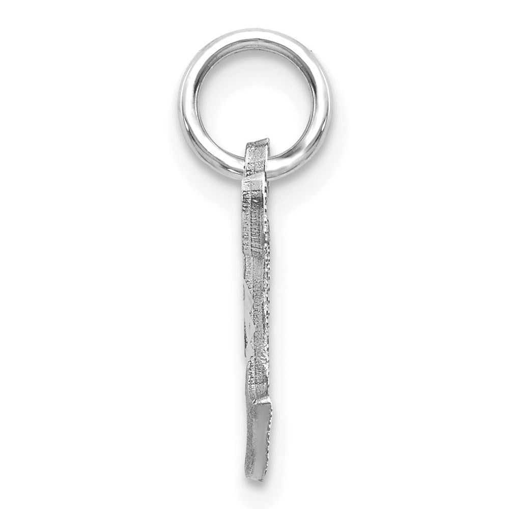 Alternate view of the 14k White Gold, Isabelle Collection, Mini Letter T Initial Charm by The Black Bow Jewelry Co.