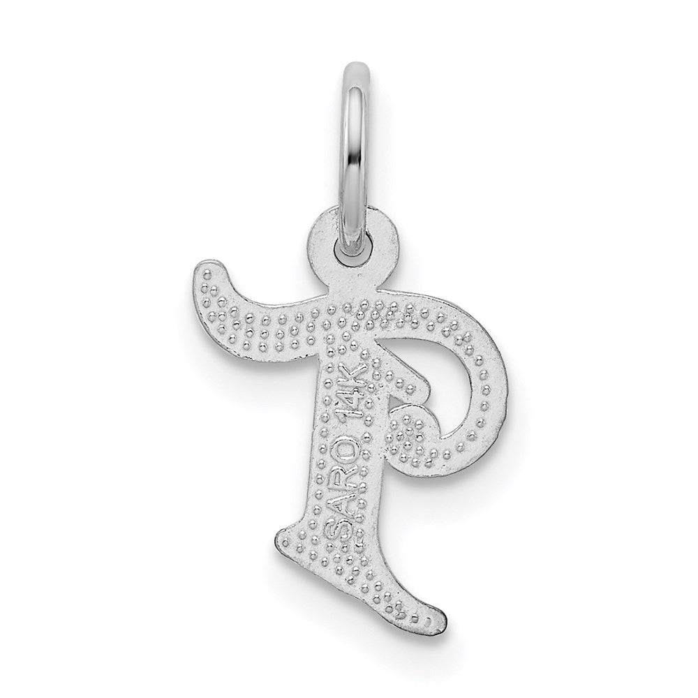 Alternate view of the 14k White Gold, Isabelle Collection, Mini Letter T Initial Charm by The Black Bow Jewelry Co.