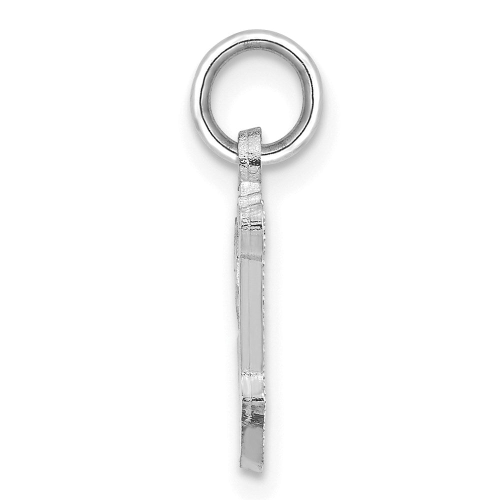 Alternate view of the 14k White Gold, Isabelle Collection, Mini Letter V Initial Charm by The Black Bow Jewelry Co.