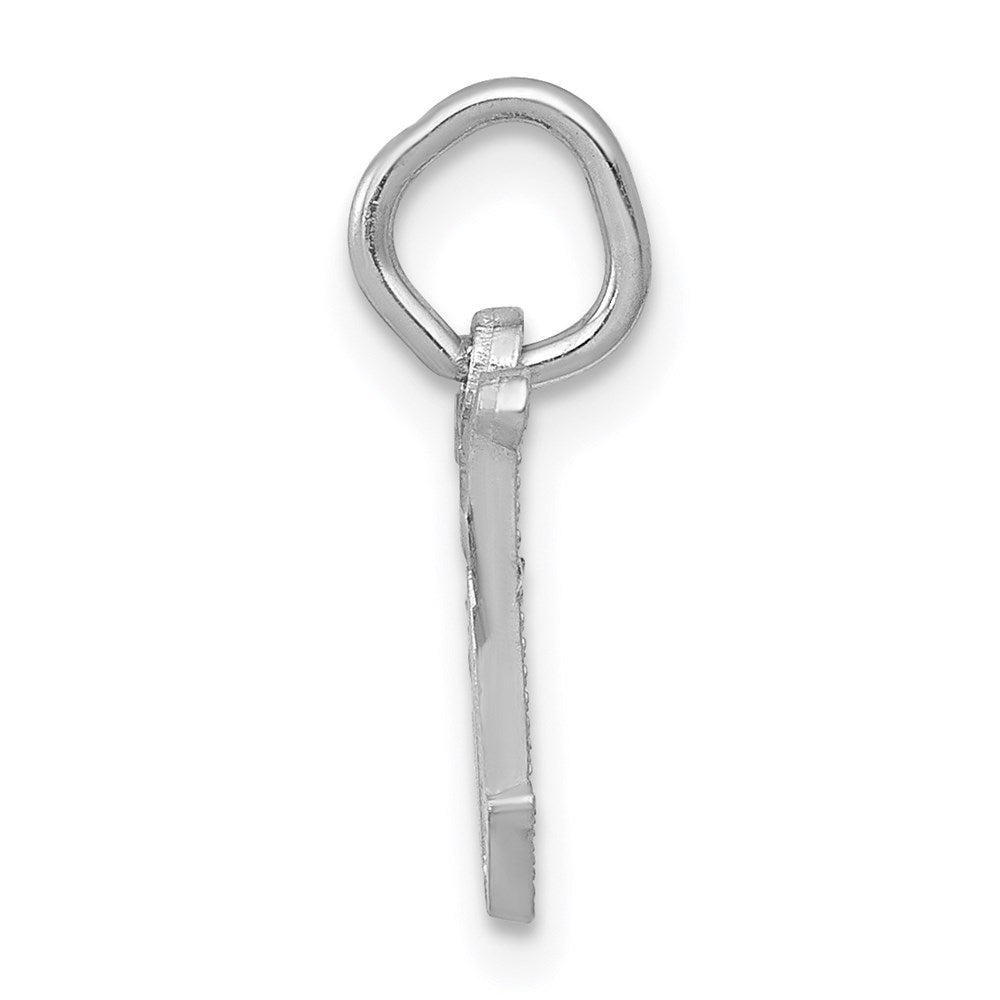 Alternate view of the 14k White Gold, Isabelle Collection, Mini Letter W Initial Charm by The Black Bow Jewelry Co.