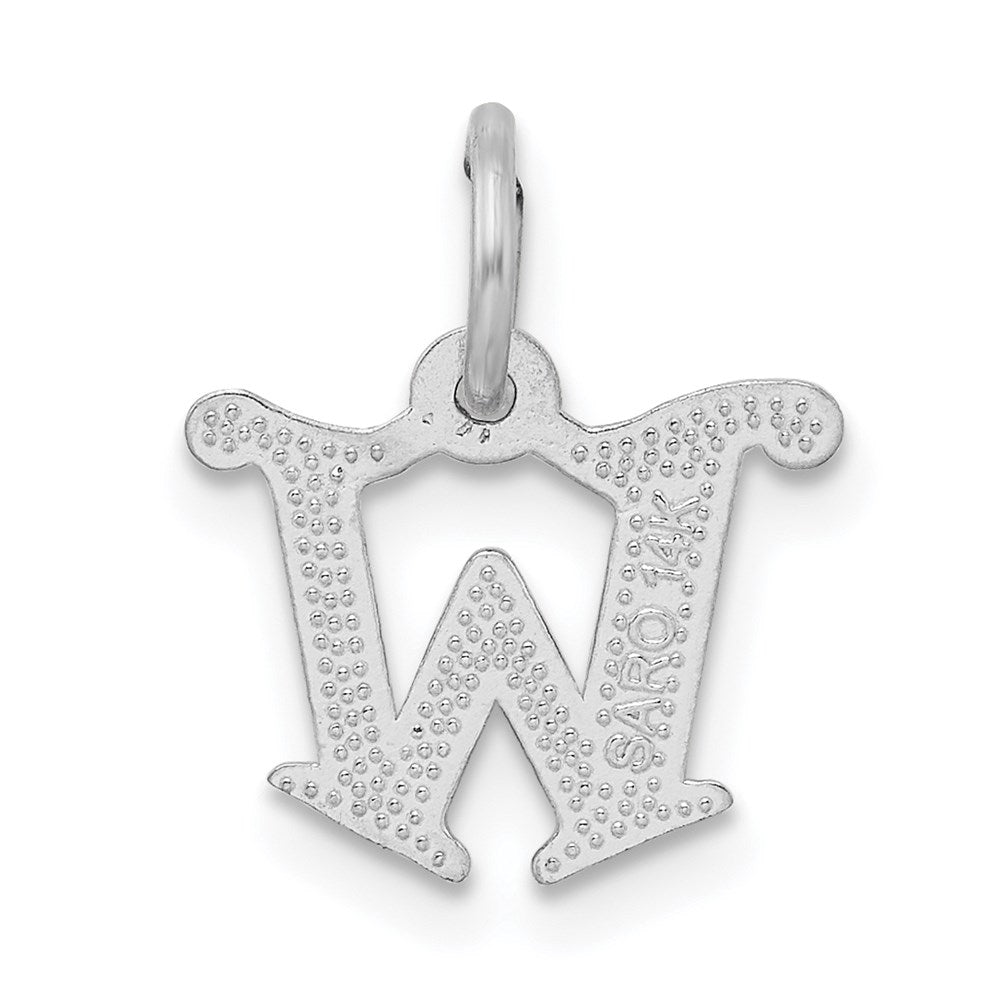Alternate view of the 14k White Gold, Isabelle Collection, Mini Letter W Initial Charm by The Black Bow Jewelry Co.