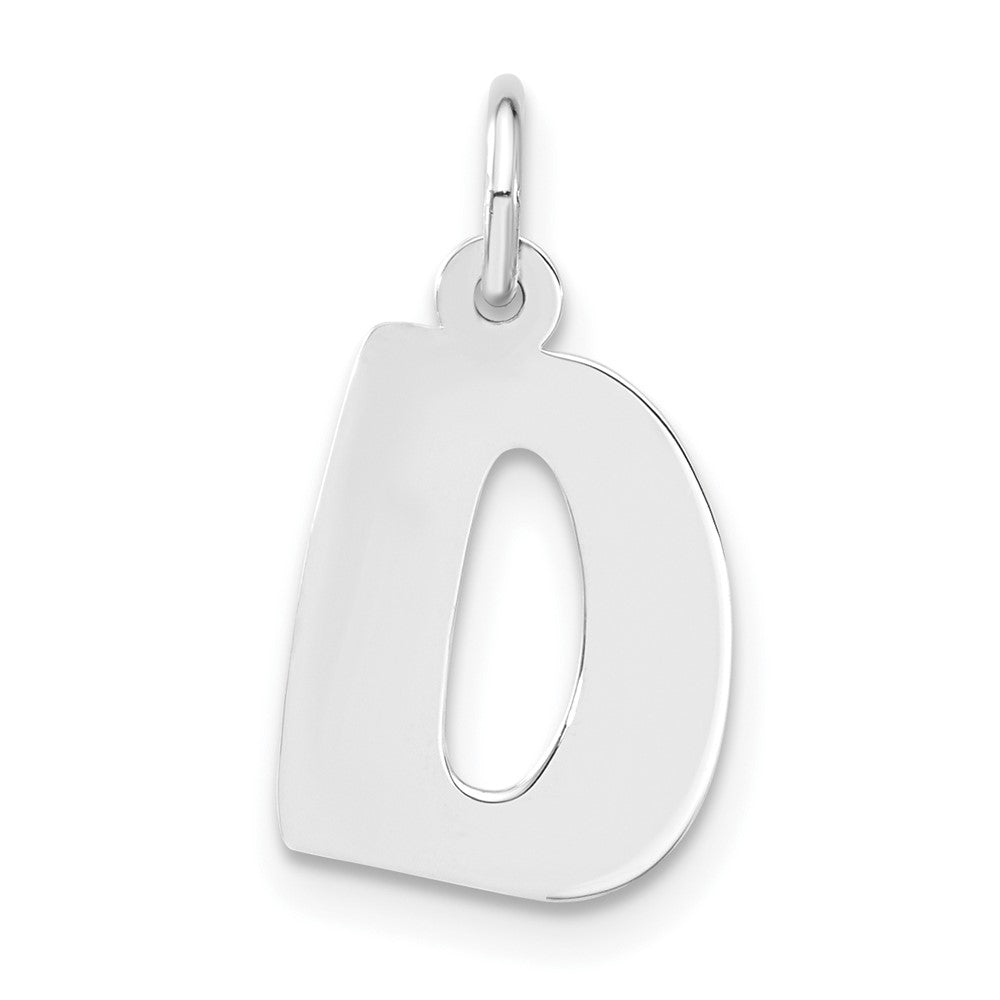 Sterling Silver, Kate Collection, Bubble Block Initial D Pendant, Item P10430-D by The Black Bow Jewelry Co.