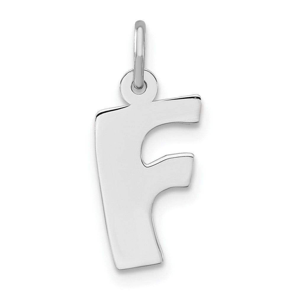 Sterling Silver, Kate Collection, Bubble Block Initial F Pendant, Item P10430-F by The Black Bow Jewelry Co.