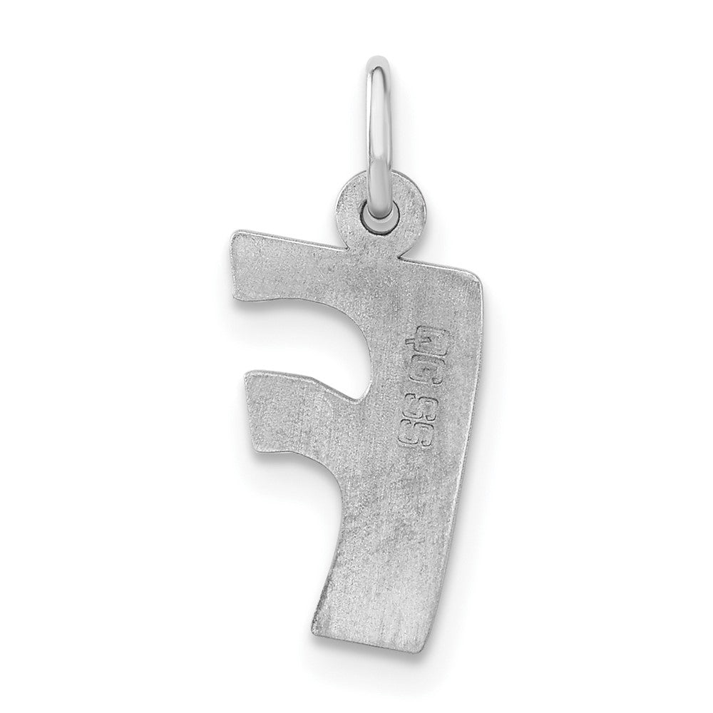 Alternate view of the Sterling Silver, Kate Collection, Bubble Block Initial F Pendant by The Black Bow Jewelry Co.