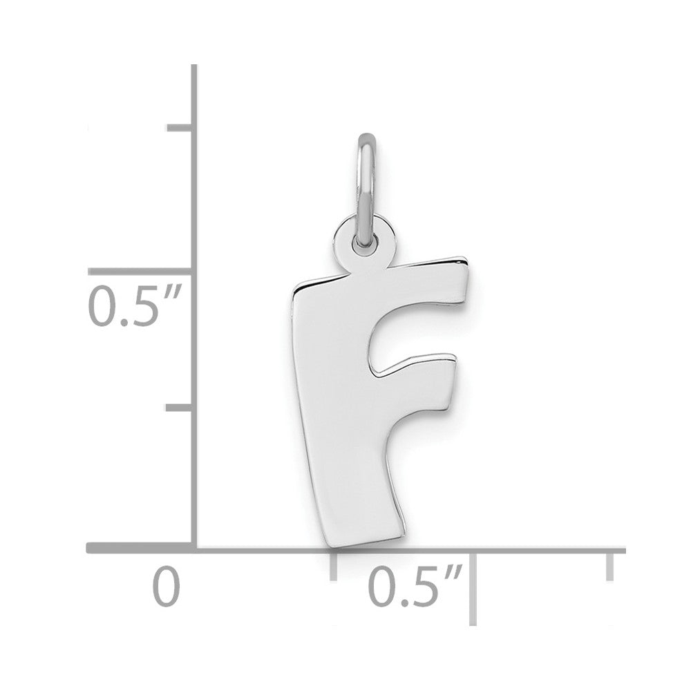 Alternate view of the Sterling Silver, Kate Collection, Bubble Block Initial F Pendant by The Black Bow Jewelry Co.