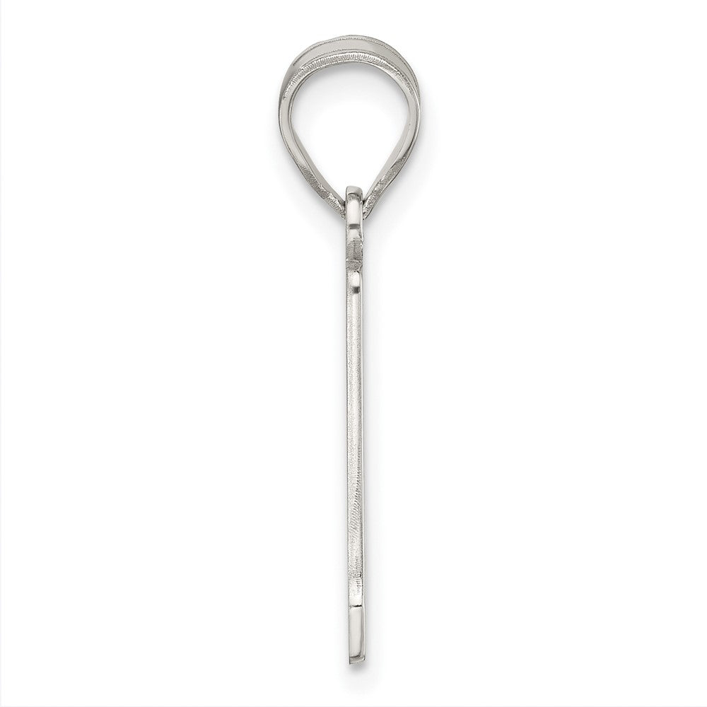 Alternate view of the Sterling Silver, Sami Collection, Textured Block Initial A Pendant by The Black Bow Jewelry Co.