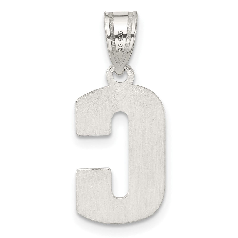 Alternate view of the Sterling Silver, Sami Collection, Textured Block Initial C Pendant by The Black Bow Jewelry Co.