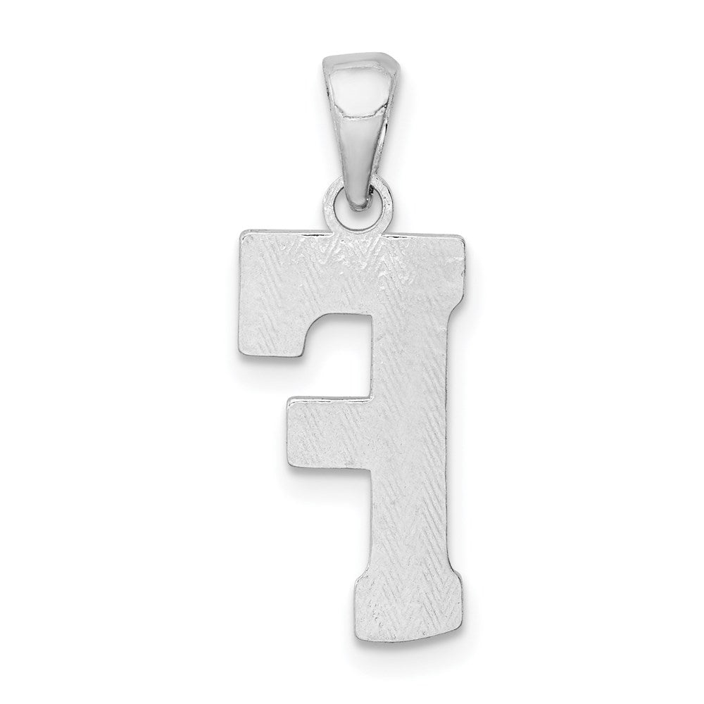 Alternate view of the Sterling Silver, Sami Collection, Textured Block Initial F Pendant by The Black Bow Jewelry Co.