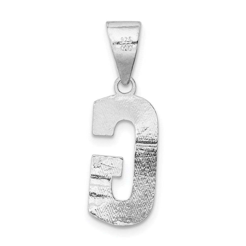 Alternate view of the Sterling Silver, Sami Collection, Textured Block Initial G Pendant by The Black Bow Jewelry Co.