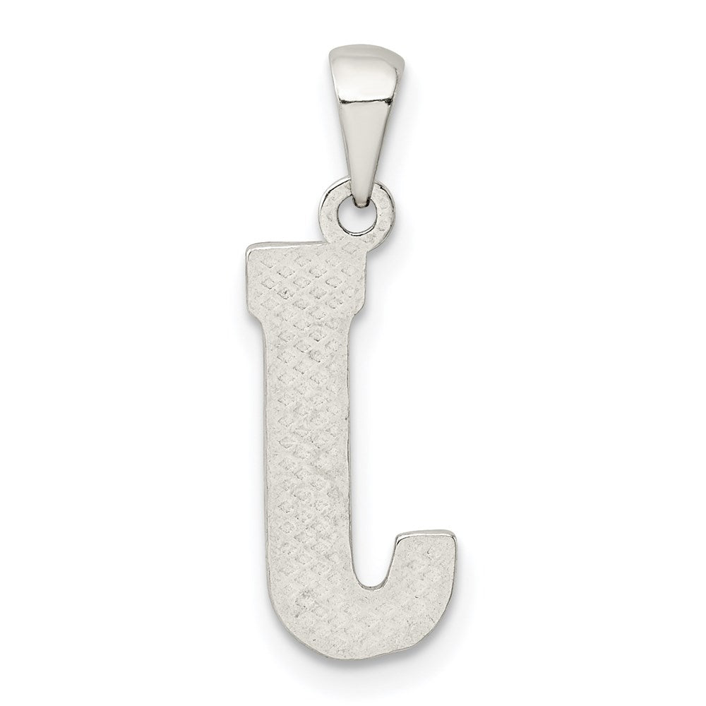 Alternate view of the Sterling Silver, Sami Collection, Textured Block Initial J Pendant by The Black Bow Jewelry Co.