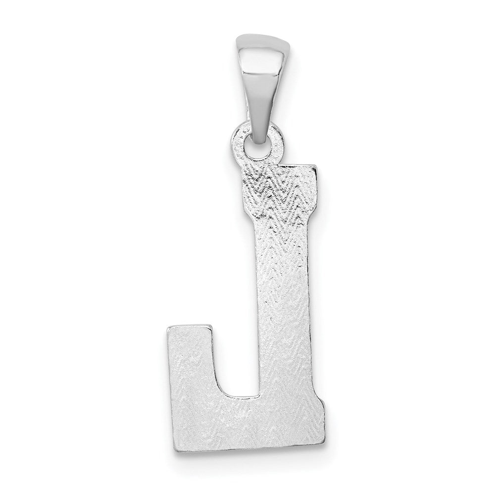 Alternate view of the Sterling Silver, Sami Collection, Textured Block Initial L Pendant by The Black Bow Jewelry Co.
