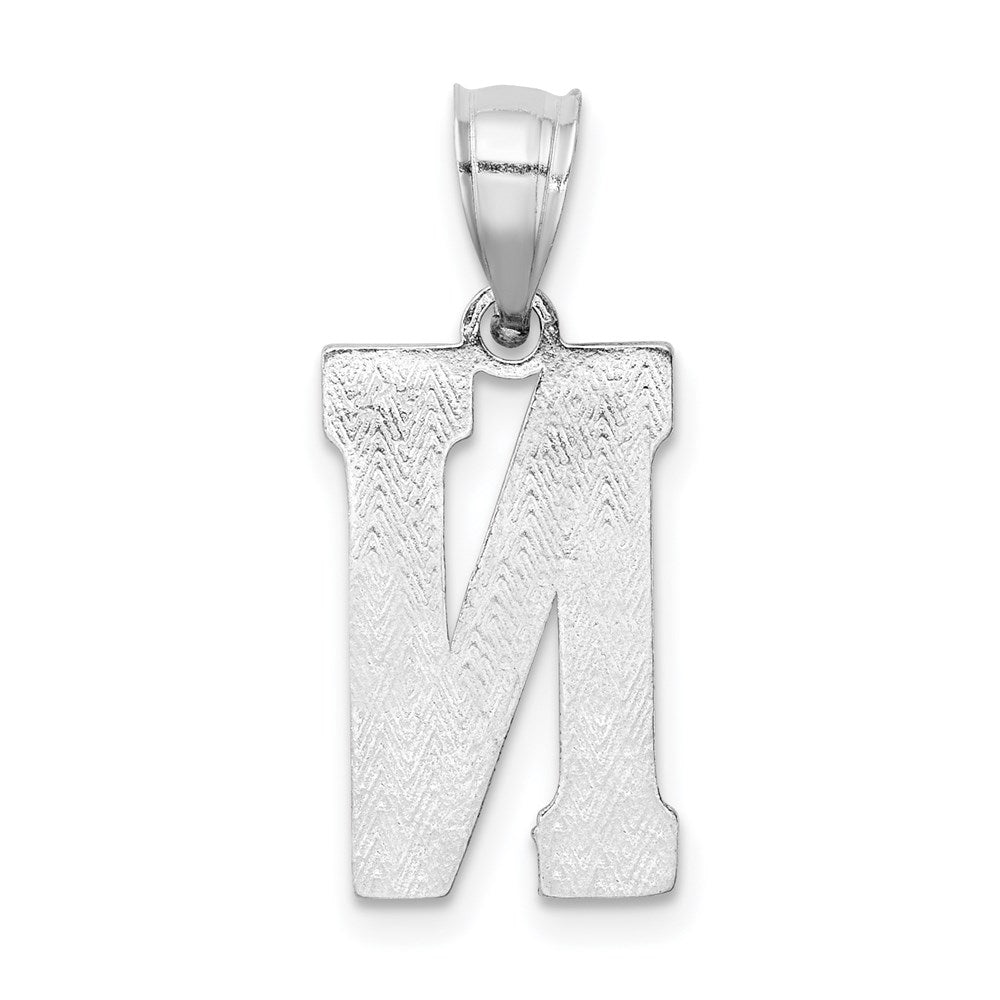Alternate view of the Sterling Silver, Sami Collection, Textured Block Initial N Pendant by The Black Bow Jewelry Co.