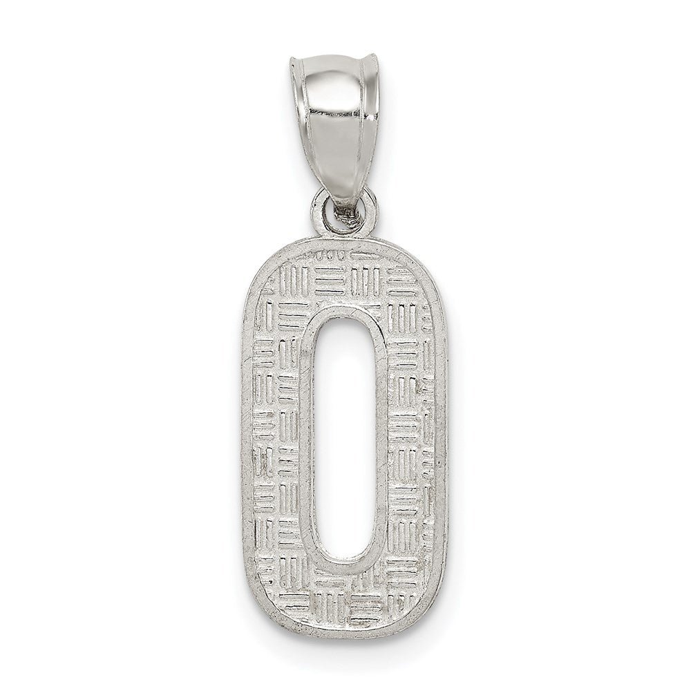 Sterling Silver, Sami Collection, Textured Block Initial O Pendant, Item P10431-O by The Black Bow Jewelry Co.
