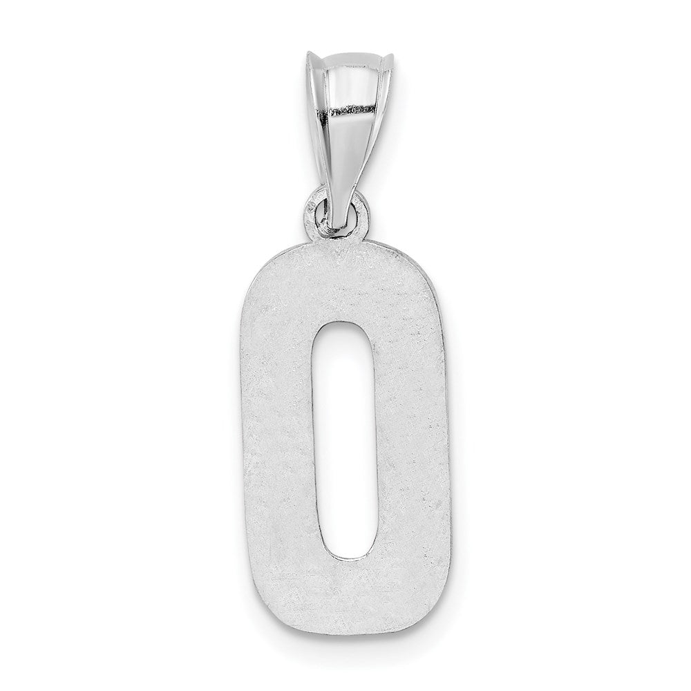 Alternate view of the Sterling Silver, Sami Collection, Textured Block Initial O Pendant by The Black Bow Jewelry Co.