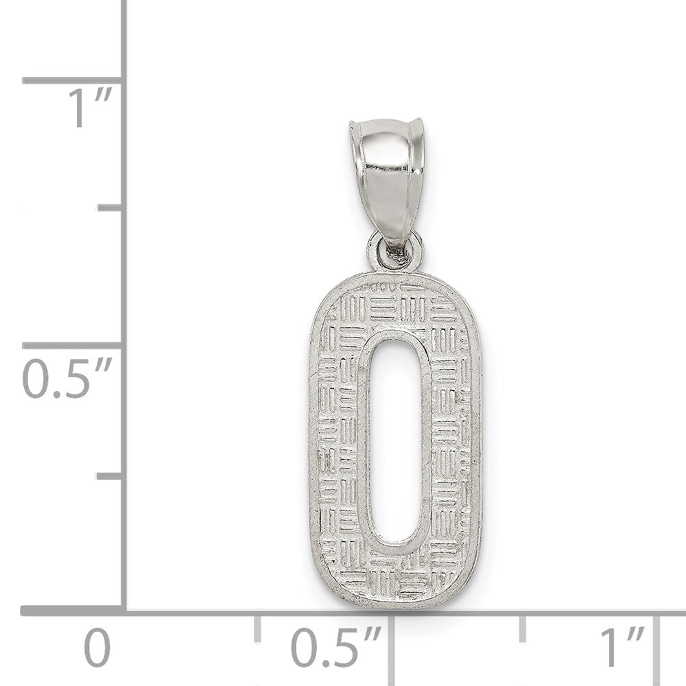 Alternate view of the Sterling Silver, Sami Collection, Textured Block Initial O Pendant by The Black Bow Jewelry Co.