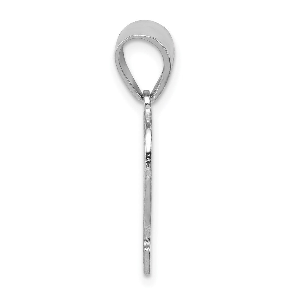 Alternate view of the Sterling Silver, Sami Collection, Textured Block Initial P Pendant by The Black Bow Jewelry Co.